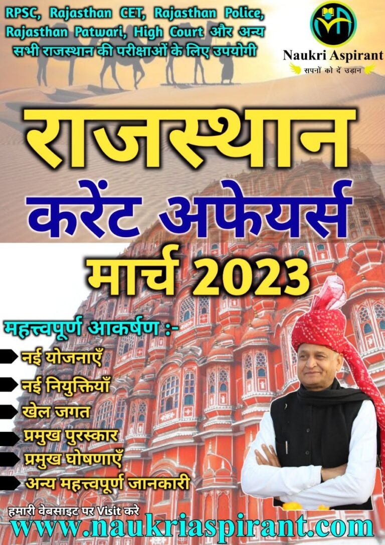Monthly Rajasthan Current Affairs March 2023 – Naukri Aspirant