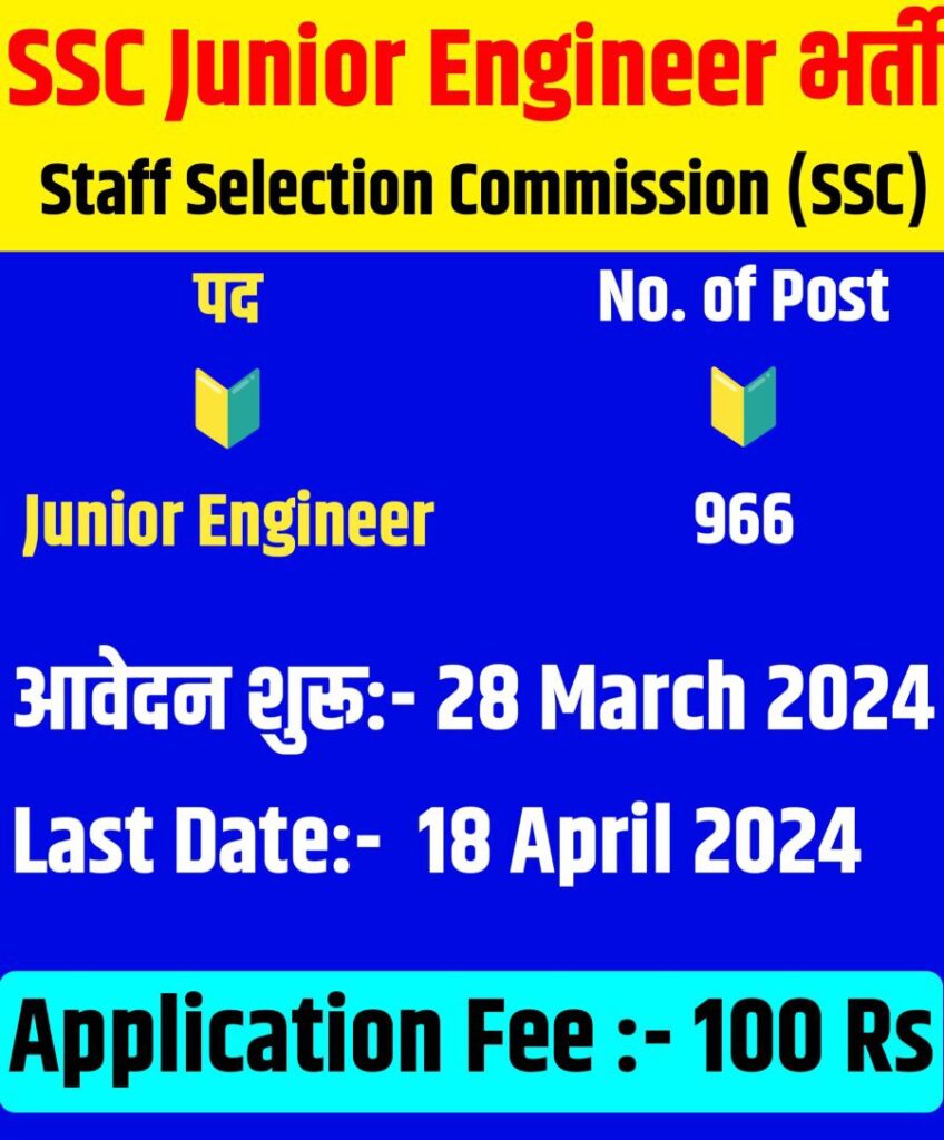 SSC जूनियर इंजीनियर भर्ती परीक्षा का नोटिफिकेशन जारी